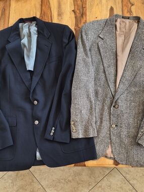100% Wool Blazers Bundle Of 2- Sz 43 Long